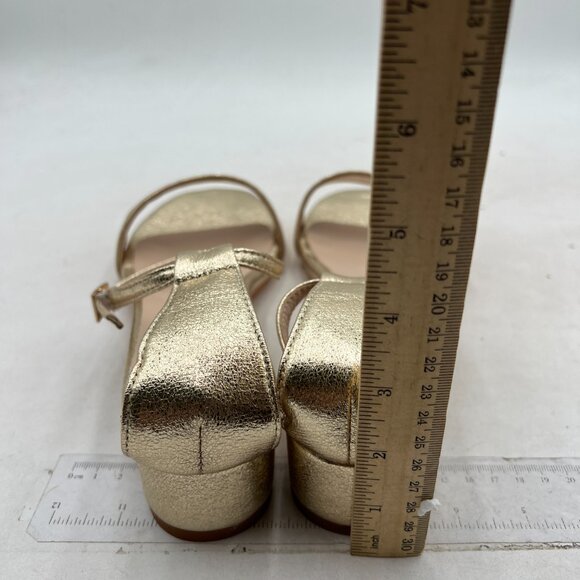 XYD Gold Open Toe Sandals Buckled Low Chunky Heel with Ankle Strap for Shoes - Picture 5 of 8